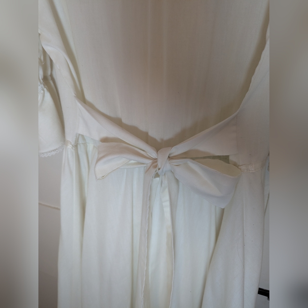 🤍 Vintage S Dress Fairy Prairie Cottage Wedding Cream Lace Puff Sleeves - Picture 4 of 16